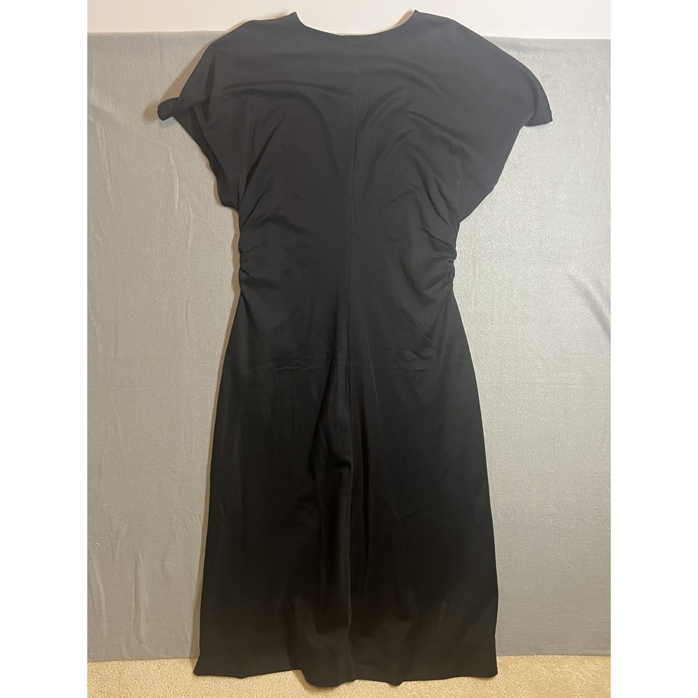 Banana Republic Women's Black Ruched Sheath Dress Size Large Short‎ Sleeve Midi - Picture 12 of 12